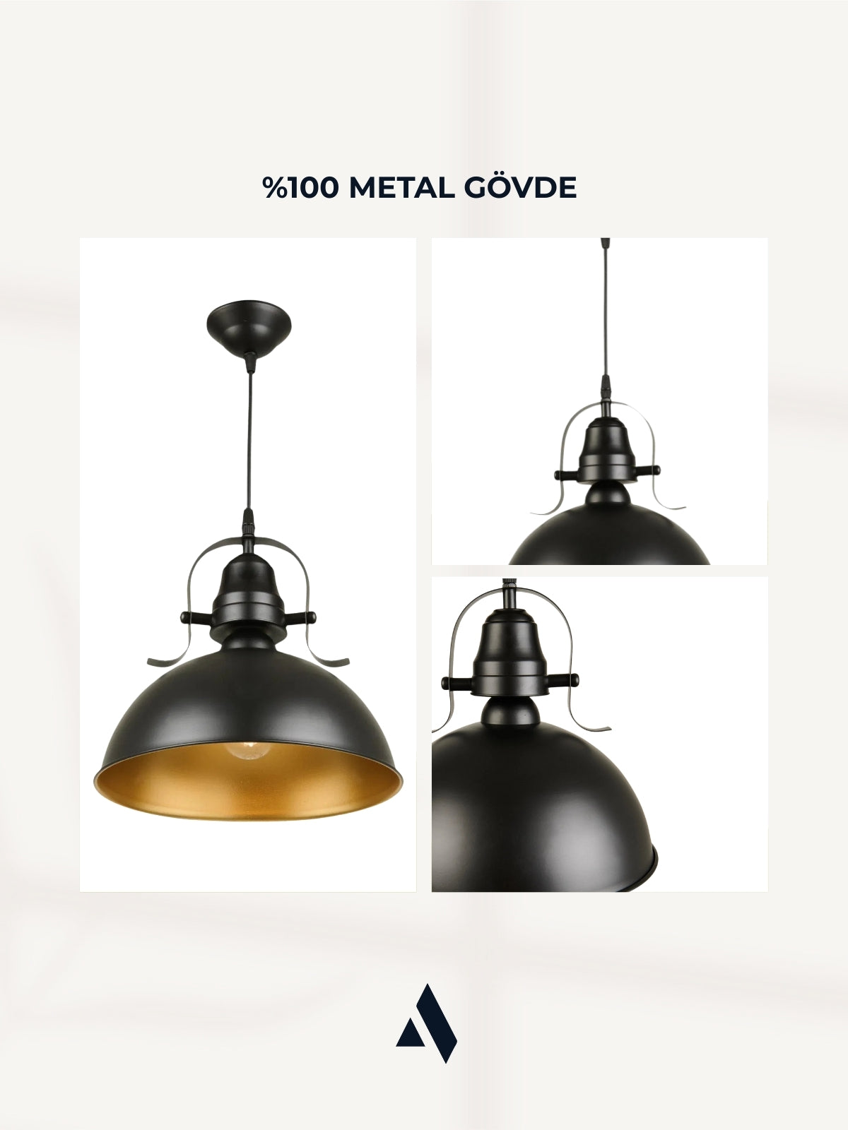 Forge Metal Sıvama Tekli Sarkıt Avize