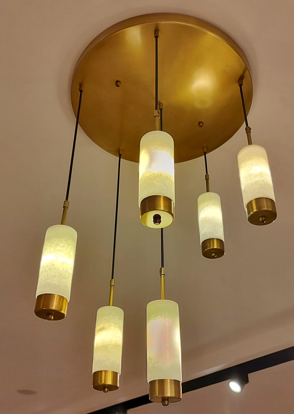 Silmora Mermer Gold Detaylı Avize