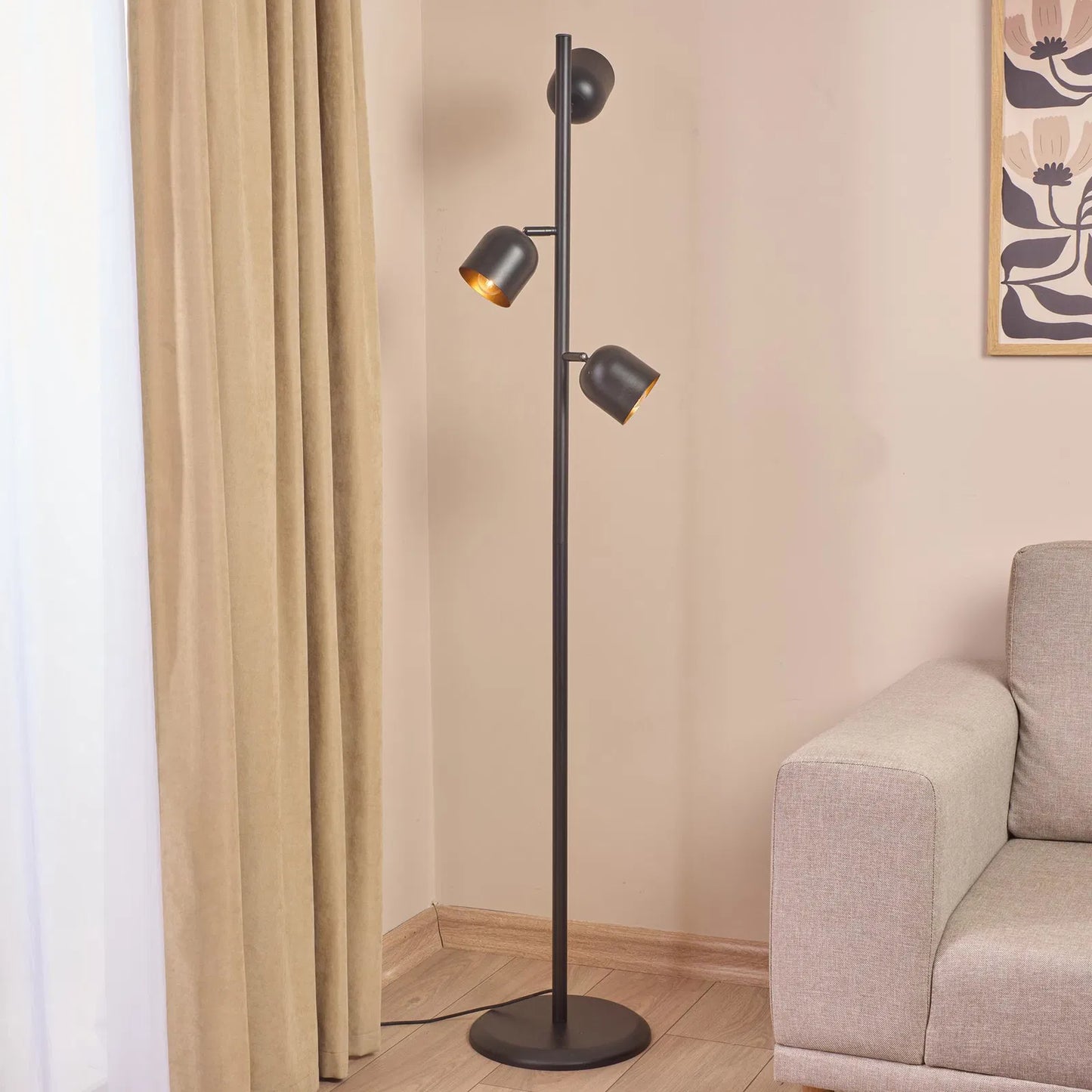 Horion 3 Başlıklı Metal Lambader