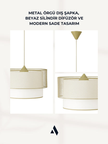 Lunette Tel Örgü Sarkıt Lamba – Modern & Dekoratif Tavan Avizesi (Gold ve Siyah Renk Seçenekli)
