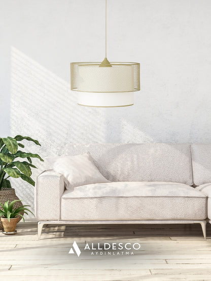 Lunette Tel Örgü Sarkıt Lamba – Modern & Dekoratif Tavan Avizesi (Gold ve Siyah Renk Seçenekli)