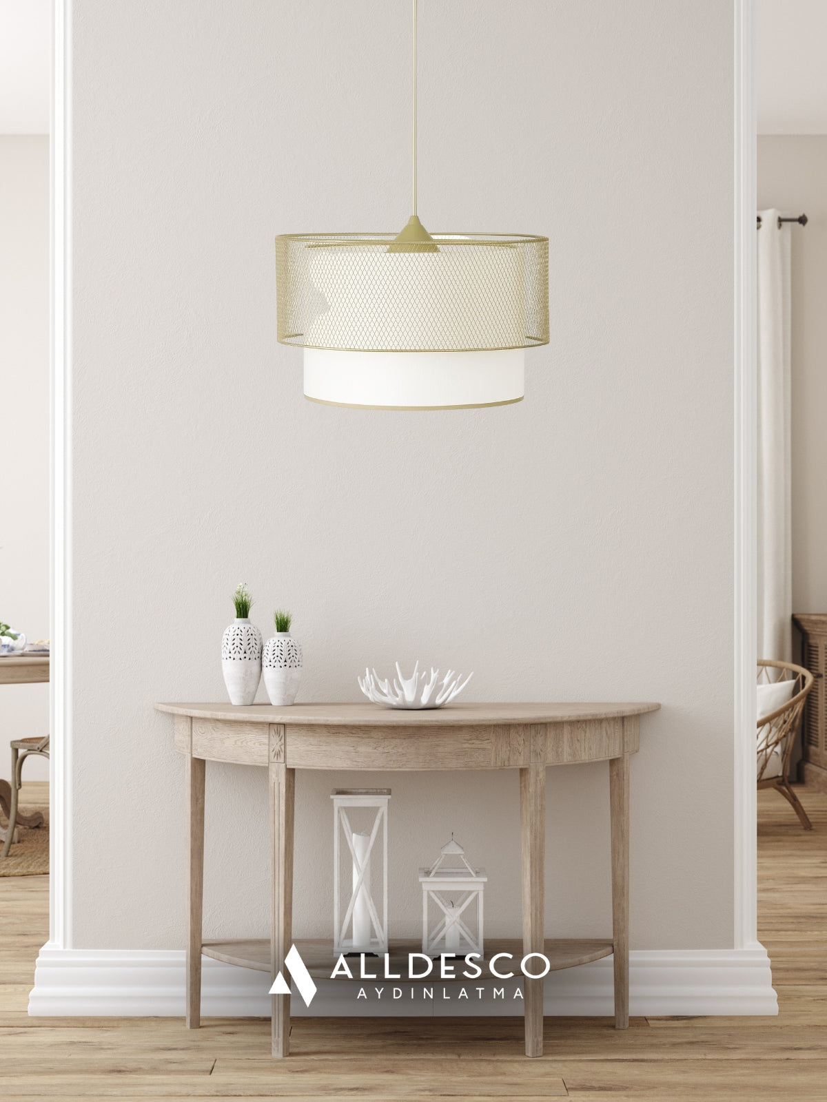 Lunette Tel Örgü Sarkıt Lamba – Modern & Dekoratif Tavan Avizesi (Gold ve Siyah Renk Seçenekli)