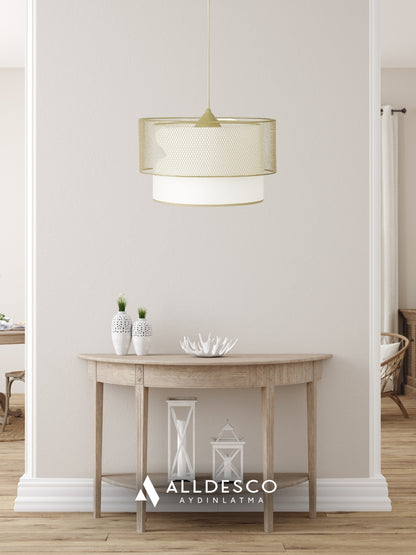 Lunette Tel Örgü Sarkıt Lamba – Modern & Dekoratif Tavan Avizesi (Gold ve Siyah Renk Seçenekli)