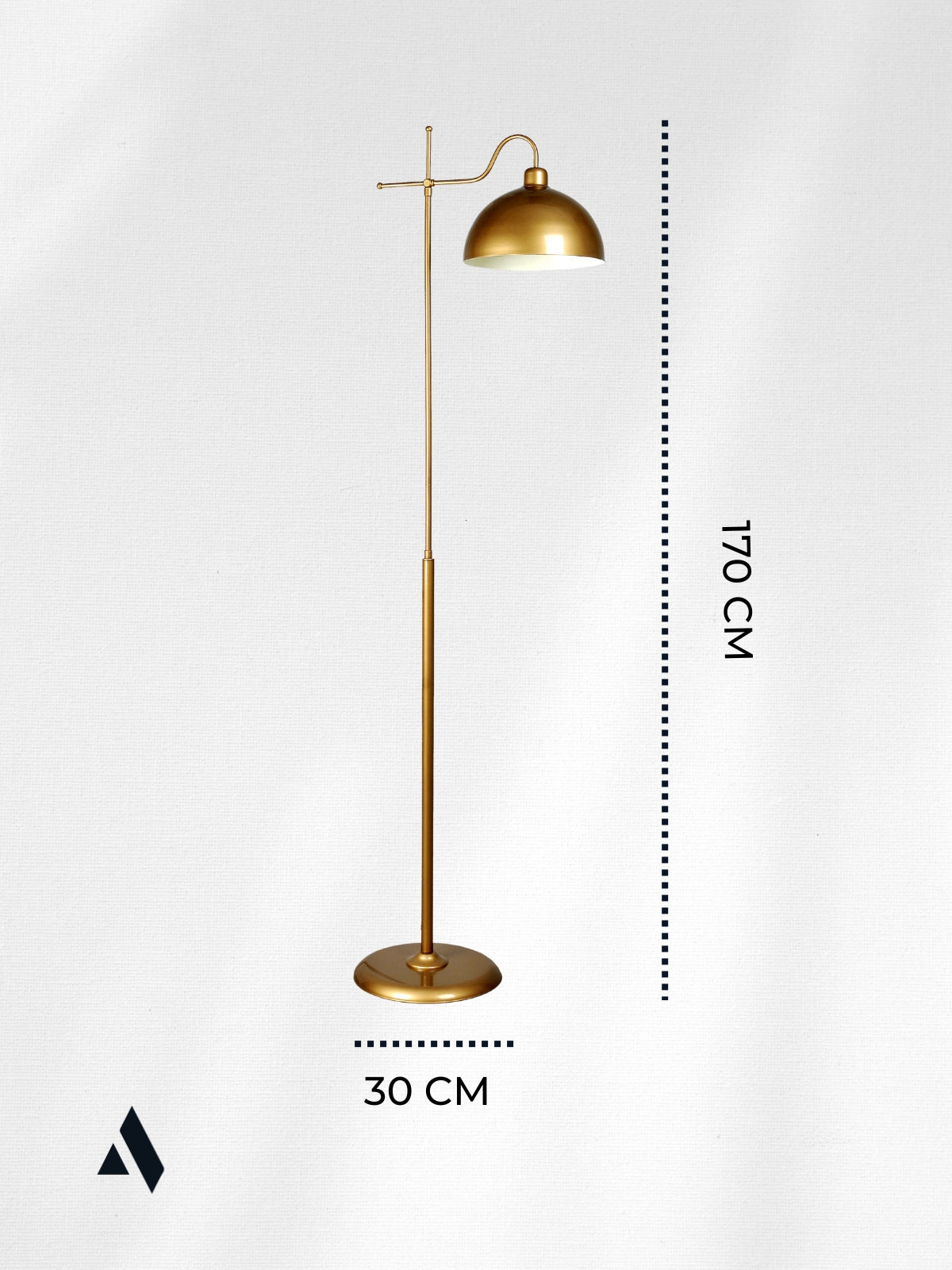 Glorea – Eskitme Gold Metal Lambader | Dekoratif ve Modern Yer Aydınlatması