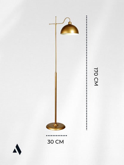 Glorea – Eskitme Gold Metal Lambader | Dekoratif ve Modern Yer Aydınlatması