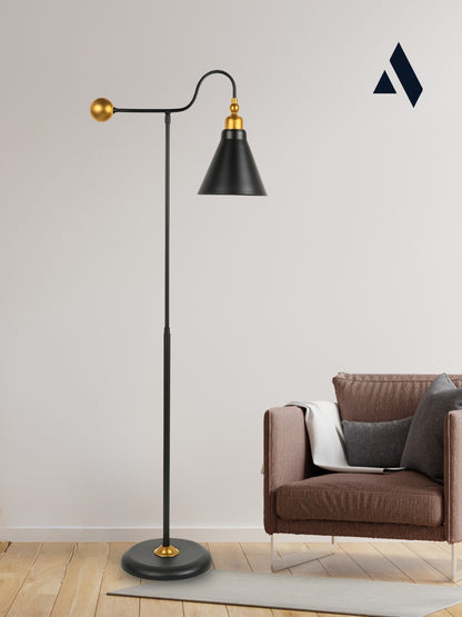 Ardine Siyah Metal Lambader – Ayarlanabilir Başlıklı, Modern ve Şık Tasarım Aydınlatma