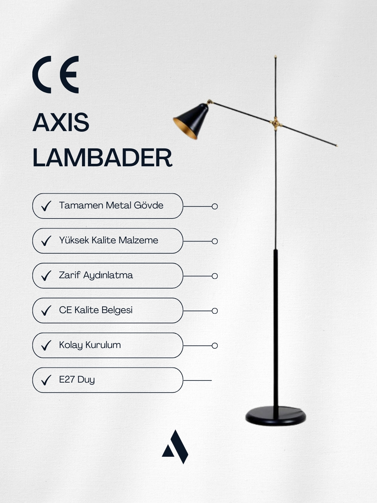 Axis Ayarlanabilir Metal Lambader