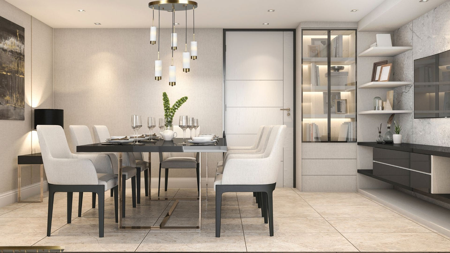 Silmora Mermer Gold Detaylı Avize