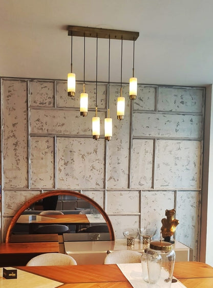 Silmora Mermer Gold Detaylı Avize