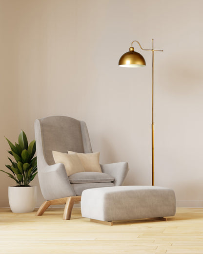 Glorea – Eskitme Gold Metal Lambader | Dekoratif ve Modern Yer Aydınlatması